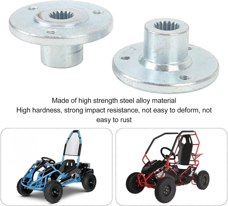 DAUERHAFT 3 Stud Rear Wheel Hub Shaft, Steel Alloy Rear Kart Wheels, 17T Tooth Atv Wheel Hub for Quad Bike ATV Dune Kart with 5 Inch Tires - Image 3